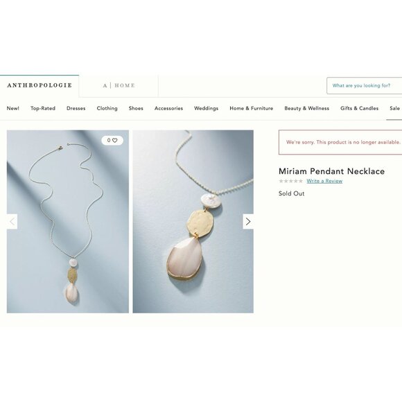 Anthropologie Miriam Pendant Necklace White Beads Gold Accents Natural Stone - Picture 11 of 13
